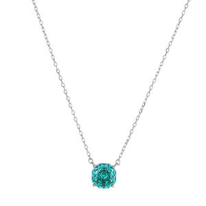 Collier en argent sterling 925 avec pendentif en zircon coloré taille brillant, motif cube de sucre, tendance, minimaliste, pour fiançailles et mariage - Product Image 4