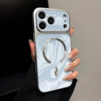 Coque magnétique texturée Ripple pour iPhone 17 Pro Max Air 13 11 12 14 15 16 Plus, compatible charge sans fil, pare-chocs mat