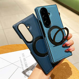 Funda con Anillo Giratorio y Soporte Plegable de TPU+PC+PU para Z <span class=keywords><strong>Fold</strong></span> 7 6 5, Carga Inalámbrica, Magnética Resistente a Impactos - Product Image 4