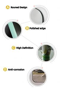 Gương Phòng Tắm Thông Minh Hình Tròn Chống Sương Mù Tùy Chỉnh Gương Phòng Tắm Có Đèn Led Và Răng Xanh Dương - Product Image 4