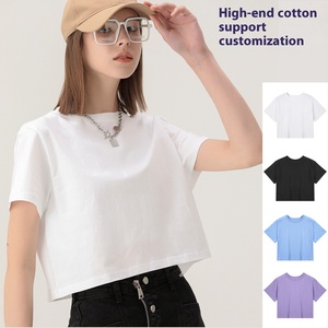 Factory Custom Ins Street Print Plain Summer 100% Cotton Cropped Ladies Tee Women Tops Hip Hop Crop Top <strong>t</strong> <strong>Shirts</strong> for <strong>Girls</strong> - Product Image 3