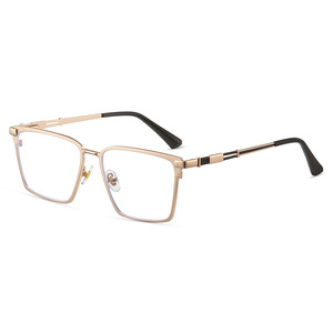 87334 Montures de lunettes optiques en métal pour hommes, rectangulaires, monture intégrale, protection anti-lumière bleue - Product Image 4