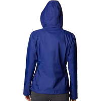 Vêtement d'extérieur imperméable à capuche pour femme, grande taille, manches longues, en polyester, style utilitaire, coupe classique, couleur unie, automne