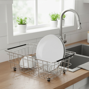 Escurridor de Platos Personalizable, Organizador de Platos, Multiusos, Acero Inoxidable 304, para Fregadero de Cocina - Product Image 4