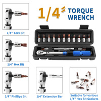 MUQZI kunci pas torsi sepeda mobil, Ratchet dua arah 72-24n.m dapat disesuaikan 1/4 "Drive 2-24N.m dengan mata dan Bar ekstensi