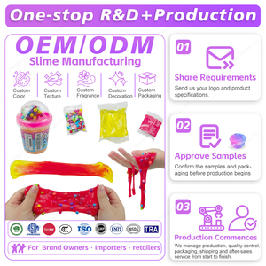 Kit de slime DIY pour enfants, slime transparent au beurre mélangé avec des perles en mousse, jouet sensoriel, vente en gros - Product Image 1