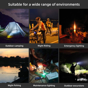 3 LED Hand Crank Đèn pin Pin hoạt động khẩn cấp Cắm Trại Đi Bộ Đường Dài Ngoài trời bền ABS nhựa màu xanh lá cây IP54 cao CRI 90 200m - Product Image 4