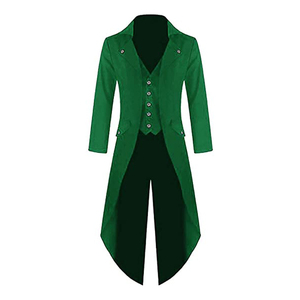 Veste steampunk gothique pour homme, tailleur victorien, costume vintage d'Halloween, smoking, uniforme, tailles S-5XL, noir, rouge, violet, vert - Product Image 2