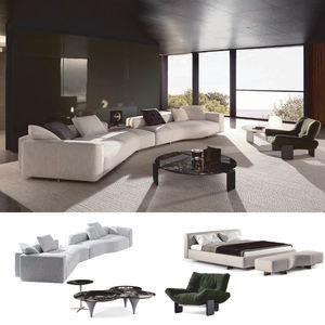 Hochwertiges Luxus-Stoffbett in <span class=keywords><strong>Kingsize</strong></span> mit Weichem Kopfteil Modernes Minimalistisches Schlafzimmer-Möbelset für Apartments und Villen - Product Image 6