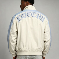 Veste de survêtement noire en nylon pour homme, personnalisée avec clous, coupe oversize, style streetwear, imprimé graffiti, coupe-vent avec bande contrastante
