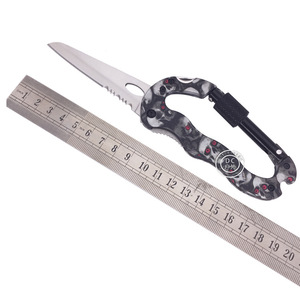 Dụng Cụ Tự Vệ EDC Đa Năng <span class=keywords><strong>5</strong></span> Trong <span class=keywords><strong>1</strong></span> Leo Núi Ngụy Trang Trong Rừng Carabiner Móc Khóa Ngoài Trời Dao Chiến Thuật Cá Nhân - Product Image 2