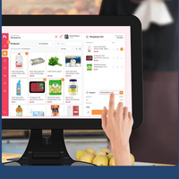 15.6 inç Tek Dokunmatik Ekranlı POS Cihazı Akıllı Yazılım Kasa Terminali Hepsi Bir Arada POS Makinesi Satış Noktası Sistemi