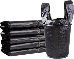 ถุงขยะสีดำแบบใช้แล้วทิ้ง HuamaohengchunDurable - ถุงแบบมีหูหิ้ว 10/300 ชิ้น สำหรับห้องครัว ห้องนอน ห้องน้ำ และจัดเก็บของใช้ในบ้าน - Product Image 5