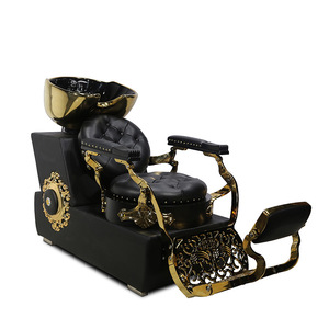 Fauteuil de Barbier et Lit de Lavage Moderne pour Salon de Coiffure, Mobilier de Salon de Coiffure Design Contemporain, Station de Lavage de Cheveux à Vendre - Product Image 1