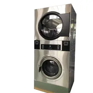 Gewerbe Münz-Wäscheausrüstung gestapelter Waschertrockner 12 kg 22 kg Verkauf Wasch-Trocknungsmaschine Hotels Waschmaschinen 25 kg Kapazität