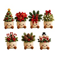 Nouvel Ornement de Plantes en Pot au Crochet Fait Main pour Noël, Décoration de Bureau, Cadeau Créatif Fini