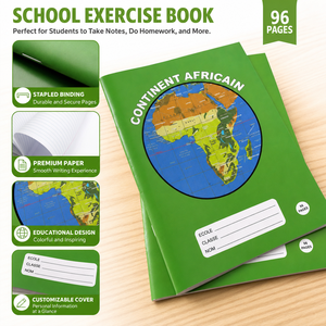 Carnet d'exercices africain en gros pour étudiants, agrafé, réglure Seyès, logo personnalisé, pour usage scolaire, fabricant de cahiers d'exercices - Product Image 4
