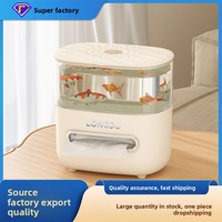 Aquarium multifonctionnel en plastique de style écologique pour la maison, avec distributeur de mouchoirs intégré, très transparent, pour salon ou bureau
