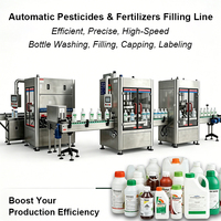 Machine de remplissage, d'emballage, de bouchage et d'étiquetage automatique pour pesticides et engrais liquides en bouteilles de 1L et 5L