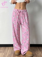Pantalon décontracté ample Loveda pour femme, imprimé, style streetwear, respirant, coupe droite, idéal pour l'extérieur – Nouvelle collection très prisée