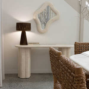 Table <span class=keywords><strong>console</strong></span> en marbre blanc Meubles en pierre Porche Présentoir Table de couloir en pierre calcaire Base cannelée bon marché Table <span class=keywords><strong>d</strong></span>'entrée en marbre - Product Image 5