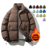 Veste bouffante à fermeture éclair avec logo personnalisé OEM pour hommes grande taille épaisse hiver col montant conception de bulles tissu tissé Streetwear