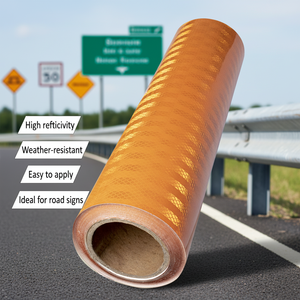 Prix <span class=keywords><strong>de</strong></span> gros, personnalisation en gros, vente directe d'usine, film <span class=keywords><strong>de</strong></span> marquage prismatique haute intensité pour la sécurité routière - Product Image 1