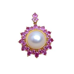 Pendentif Tournesol en Argent S925 12,7 mm avec Perle Marbrée, Plateau Vide Semi-Fini pour Bijoux DIY JG5305 - Product Image 4