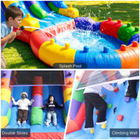 Toboggan aquatique gonflable double piste en PVC durable pour adultes, enfants et fêtes de famille – Équipement de jeu aquatique d'extérieur