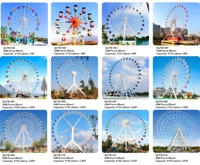 Grande roue géante en acier de 30 m pour parcs d'attractions et centres commerciaux avec éclairage LED et 72 sièges