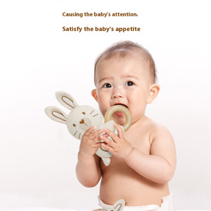 <span class=keywords><strong>Hochet</strong></span> de dentition pour bébé en coton biologique, anneau de dentition en bois naturel, jouet sensoriel en peluche animal <span class=keywords><strong>Montessori</strong></span> pour nouveau-nés - Product Image 3