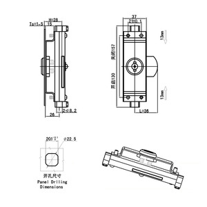 Serrures de porte mécaniques en alliage de zinc de conception moderne HJ boîtier de distribution armoire électrique loquet affleurant les cylindres de serrure de connexion - Product Image 5