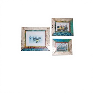Handcrafted Creative Durable Photo <b>Frame</b> Eco-Friendly Reclaimed Boat Wood Original Color <b>Wall</b> Home Decoration Wholesale - Product Image 1