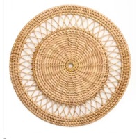Napperons en osier tissé en rotin bambou sous-verres ronds assiettes de chargeur pour événements de mariage vaisselle décoration de Table à manger