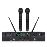 Microphone sans fil professionnel EIF TX-6200 de haute qualité à 2 canaux avec véritable diversité, égaliseur en cascade dynamique et surveillance du spectre