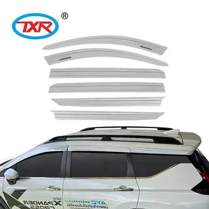 Черный Дефлектор окна автомобиля Хромированные Дверные Козырьки из нержавеющей стали дымчатый цвет Солнцезащитный козырек для Mitsubishi Xpander Cross