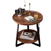 Table basse en métal à double niveau, durable, pour petit appartement, salon, chambre, table d'appoint, rangement, design moderne et minimaliste