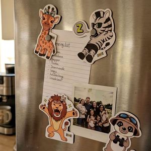 Aimants de réfrigérateur en papier personnalisables avec des animaux mignons, aimant de réfrigérateur personnalisé en dessin animé, décoration pour casier scolaire et tableau blanc - Product Image 1