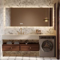 Nouveau modèle de meuble-lavabo de salle de bain en vente directe avec miroir intelligent, armoire de salle de bain étanche, coiffeuse, machine à laver et évier