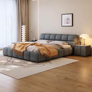 <span class=keywords><strong>Letto</strong></span> Moderno Tuochen King in Vera Pelle, Design Salvaspazio con Cuscino Morbido, <span class=keywords><strong>Testiera</strong></span> Unica per Camera da <span class=keywords><strong>Letto</strong></span> - Product Image 4