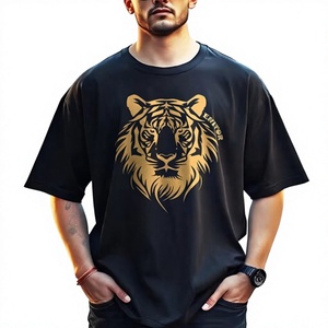 T-shirt pour homme à manches courtes en tricot épais 240 GSM 100% coton de qualité supérieure, col rond, imprimé graphique personnalisé - Product Image 3