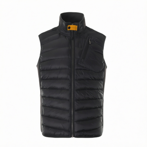 <b>Black</b> <b>Men's</b> Winter Puffer Vest Stand Collar Quilted Down Alternative Zip Up <b>Waistcoat</b> Outdoor Outerwear - Product Image 6
