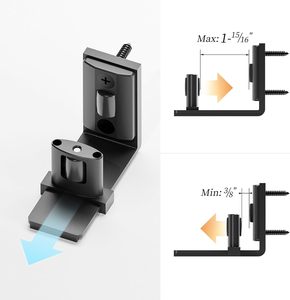 Guía inferior para puerta corredera, diseño flexible en forma de U ajustable, montaje en pared, color negro para decoración del hogar - Product Image 2