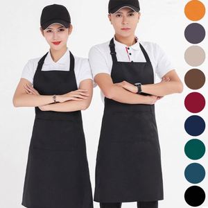 Custom Logo Cotton Sleeved Apron for Men and Women Black White Pink Restaurant BBQ Cook Chef <b>Kitchen</b> Apparel with Pocket - Product Image 3
