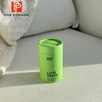 Emballage de luxe Emballage de boîte cylindrique ronde Emballage de thé vert Tube en papier Matcha pour poudre de Matcha