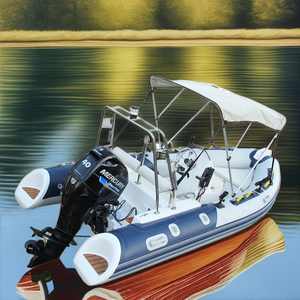Bateau gonflable de sport de pêche de bateau de RIB de coque en fibre de verre à grande vitesse de la CE Voile RIB 430 Bateau avec le moteur hors-bord <span class=keywords><strong>4</strong></span> temps - Product Image 2