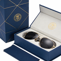 Boîte à tiroir personnalisée et boîte cadeau noire pour lunettes de soleil, boîte à tiroir en papier noir