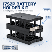 Kit de support de batterie 46950 17S2P avec espaceur de cellules en ABS et bande de nickel pur, pas de 46,3 mm et 54 mm pour batterie cylindrique