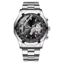 Montre à quartz de luxe pour homme en acier inoxydable et alliage, avec verre saphir, résistante à l'eau, 45 mm, en stock direct usine, pour l'export.
