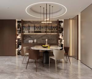 Meuble de rangement JINGSHUN, buffet de luxe en bois et marbre, meuble de présentation mural pour salon, étagères intégrées, meubles de rangement pour la maison - Product Image 1